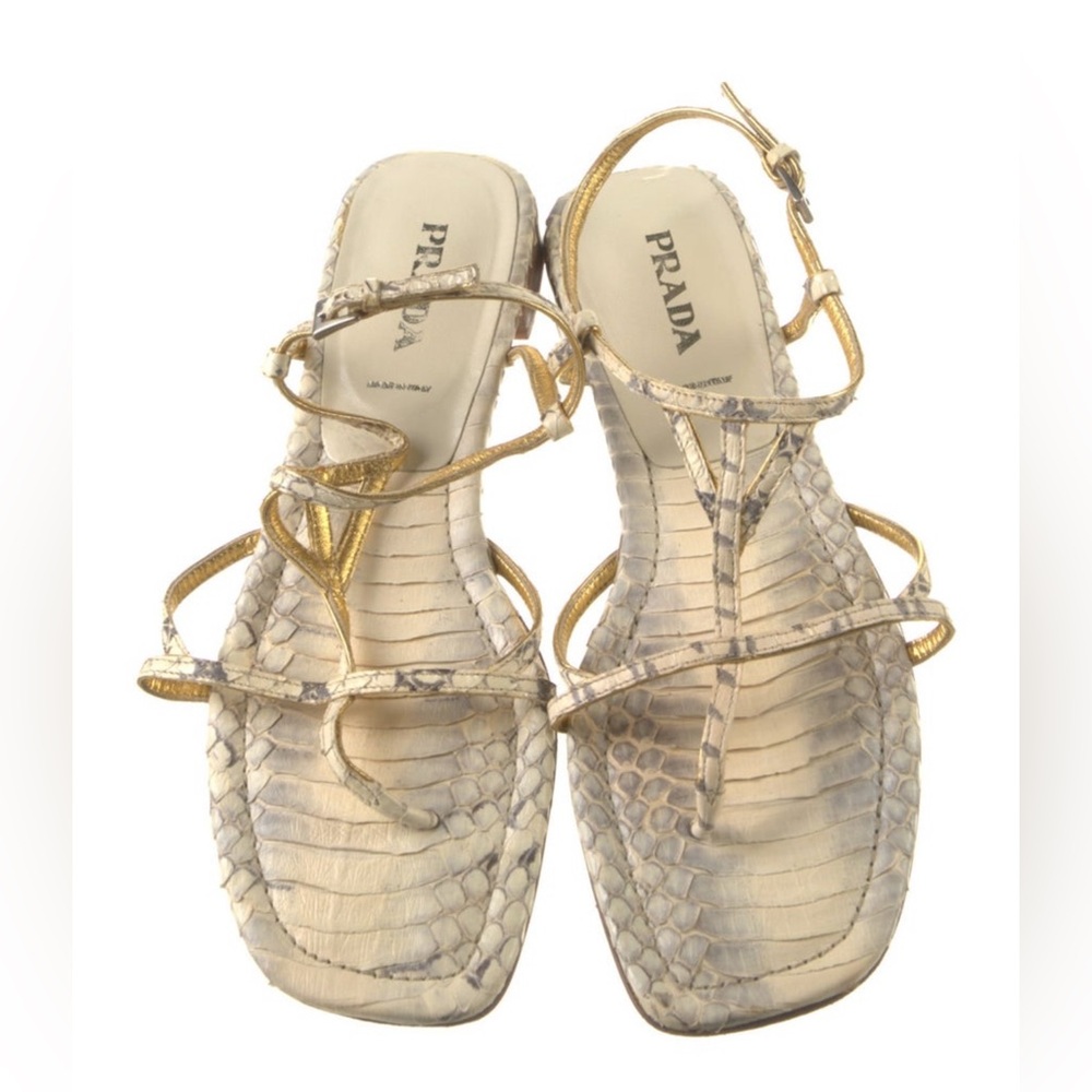 Prada Snakeskin T-Strap Sandals
Italy 9